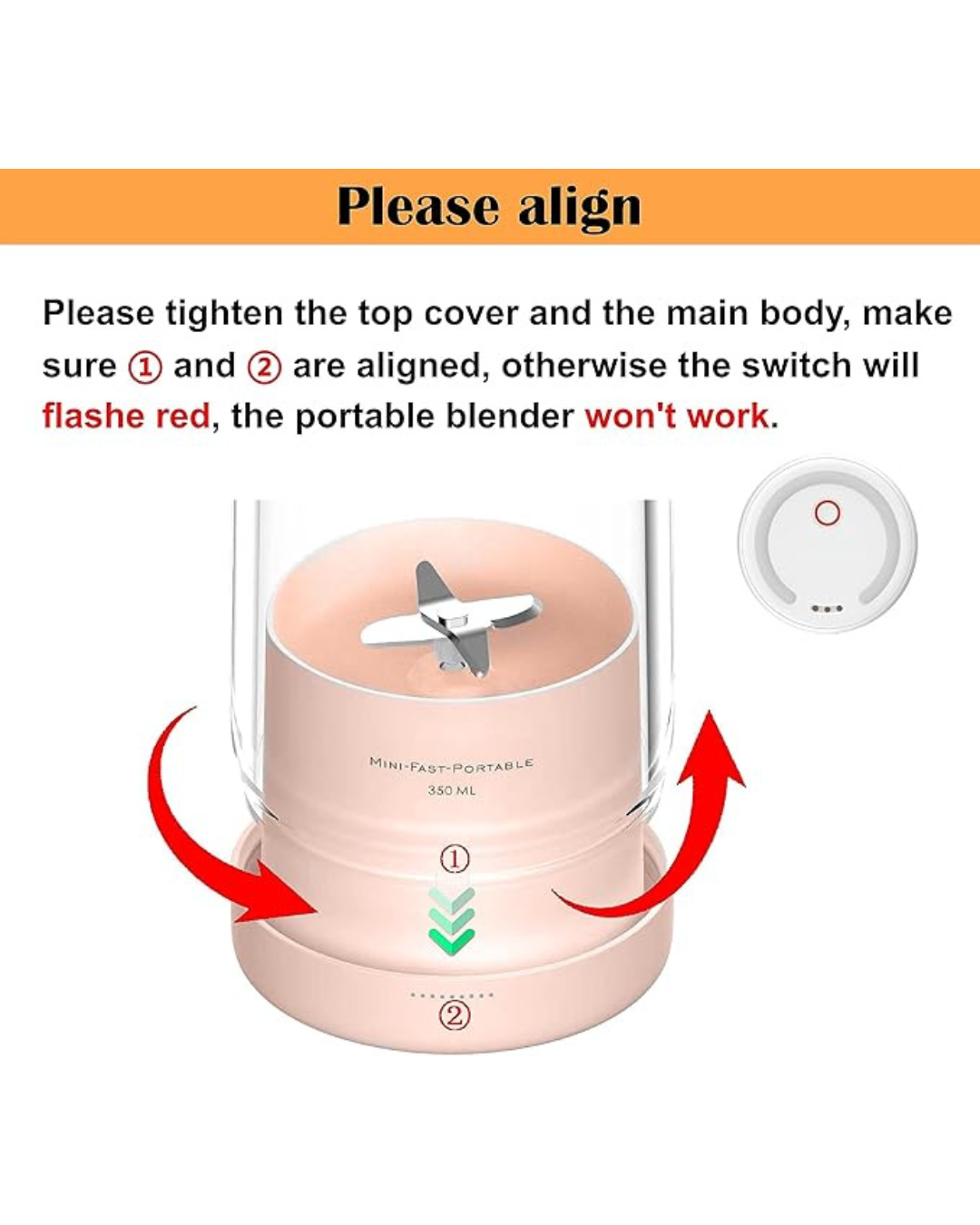 Blender lëngjesh portative elektrike 350 ml