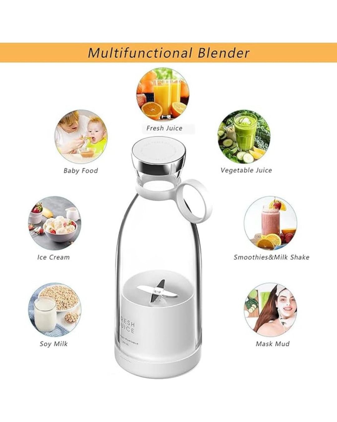 Blender lëngjesh portative elektrike 350 ml