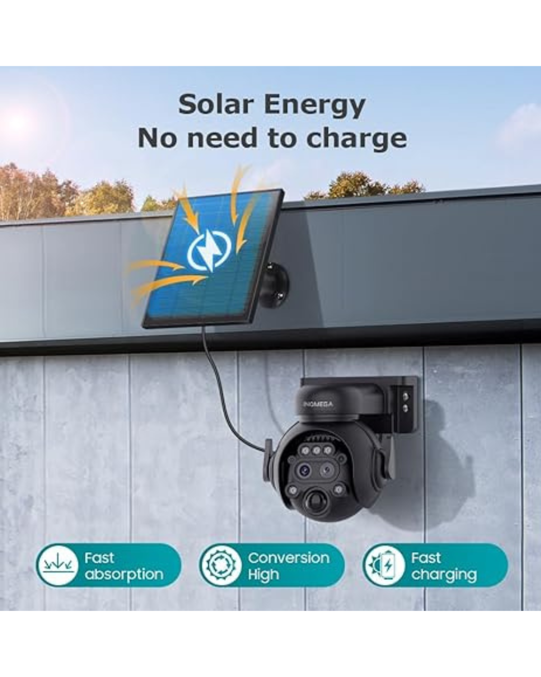 Kamera Solare e sigurisë 6MP 2.4G WIFI me zmadhim 12X 355°