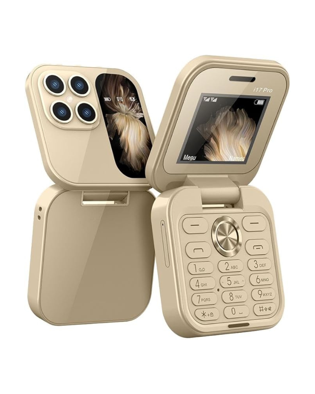 Telefon celular i17 PRO Mini i palosshëm, me ekran të vogël me 2 karta SIM.