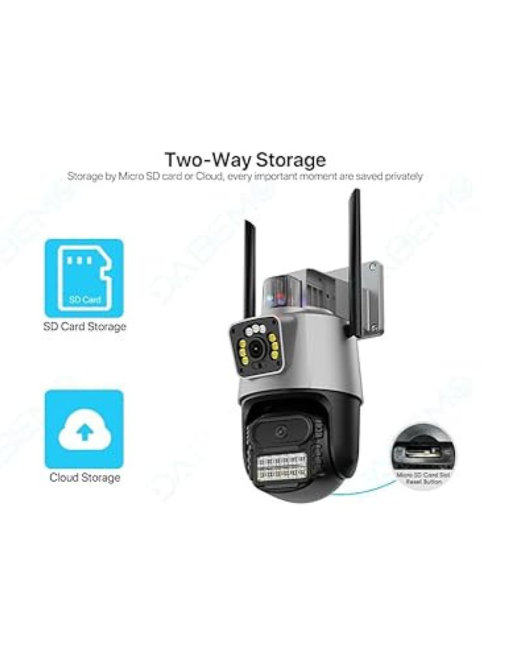 Kamera Sigurie WiFi ICSEE 3K 6MP PTZ me Dy Lente me Detektim Njerëzor