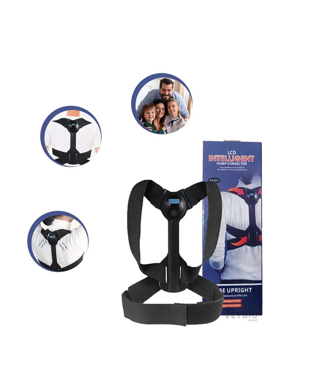 Rrip inteligjent korrigjues shpine me ekran LCD me dridhje të rregullueshme