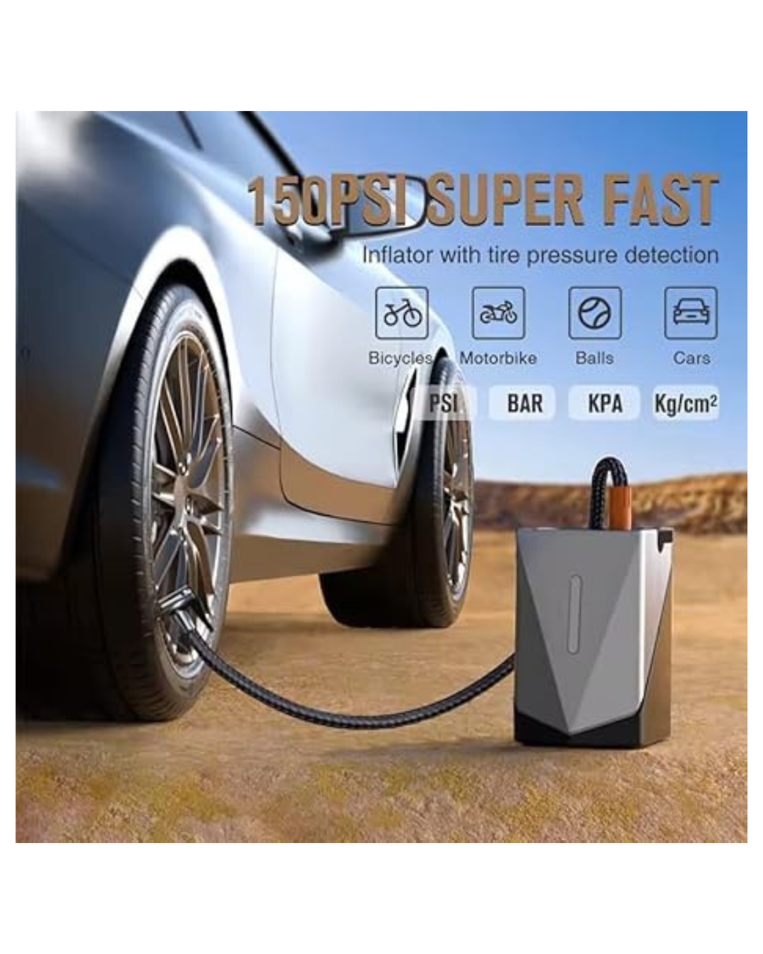 Jump starter për makinë shumëfunksionale me pompë ajri dhe fryrës 150PSI