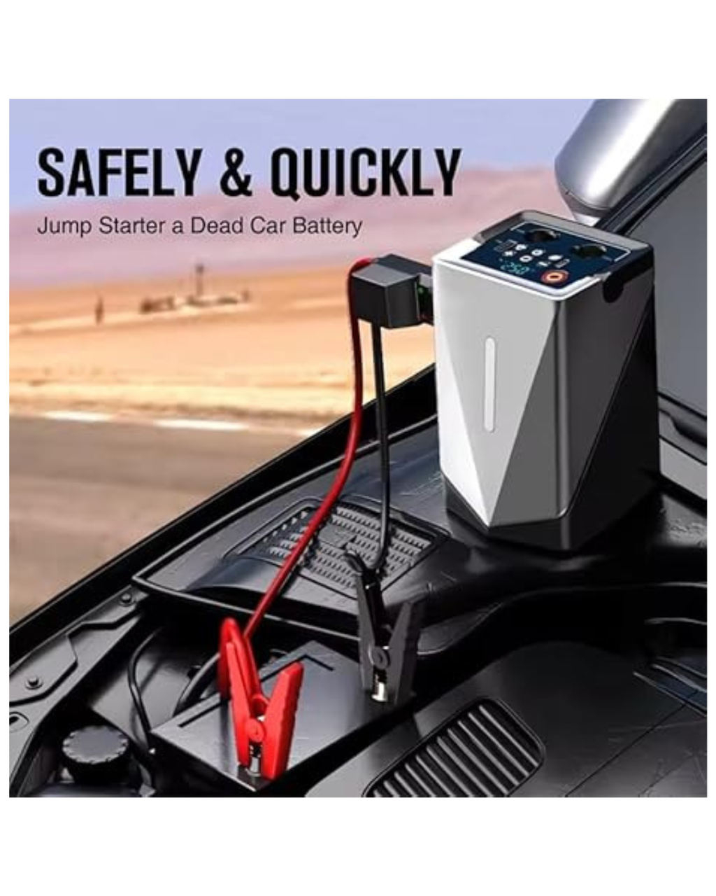 Jump starter për makinë shumëfunksionale me pompë ajri dhe fryrës 150PSI