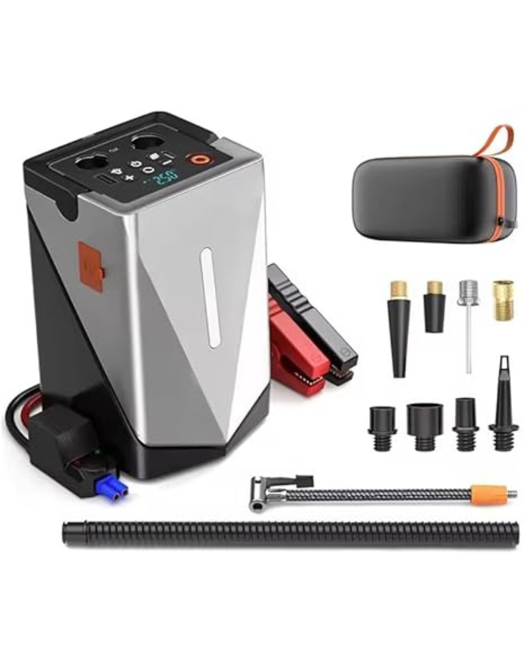 Jump starter për makinë shumëfunksionale me pompë ajri dhe fryrës 150PSI