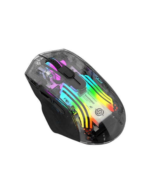 Transparent Gaming Maus wireless + BT K-Snake BM530 me LED RGB Dritë