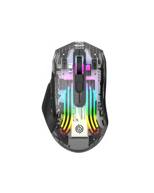 Transparent Gaming Maus wireless + BT K-Snake BM530 me LED RGB Dritë