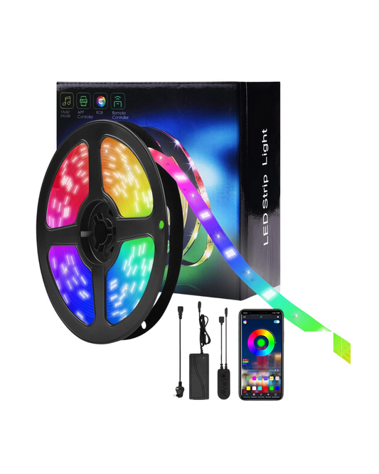Drita e shiritit LED 5M, APP Bluetooth RGB Dritat LED që ndryshojnë ngjyrën