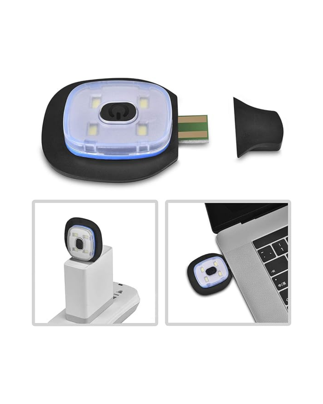 Kapelë me ndriçim LED, e rikarikueshme me USB, 4 LED