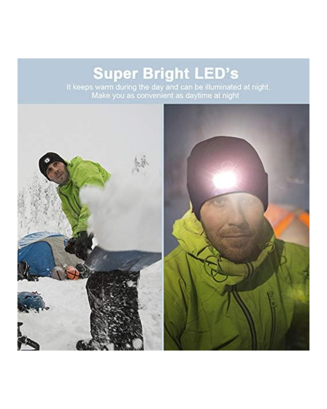 Kapelë me ndriçim LED, e rikarikueshme me USB, 4 LED