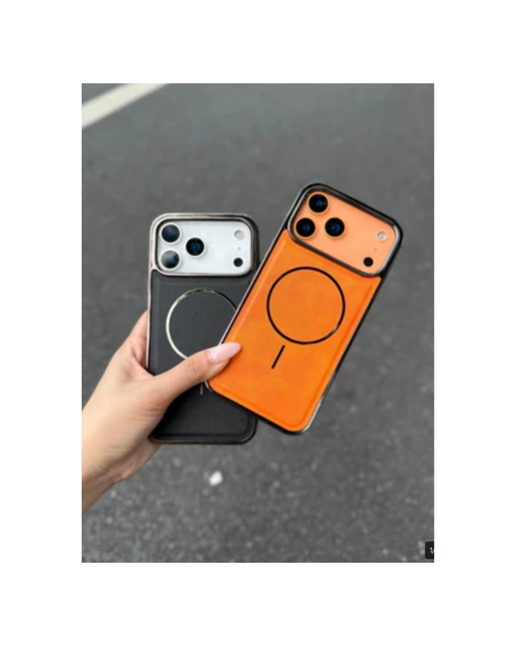 Case Lishen lëkure Magsafe për 17 Pro Max