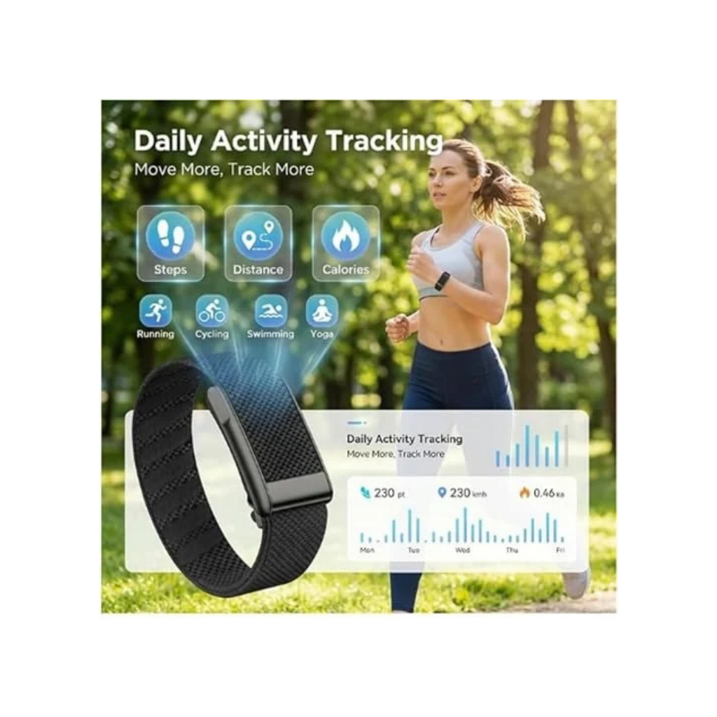 Byzylyk inteligjent fitnesi Loop Life me EKG, monitorim të rrahjeve të zemrës dhe gjurmim të aktivitetit