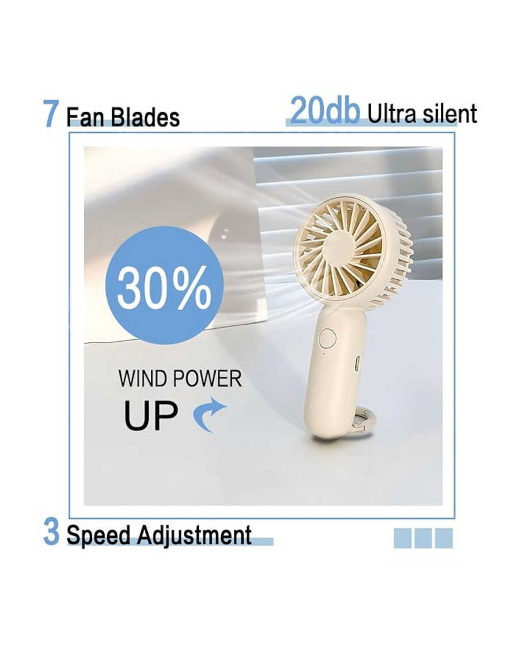 Ventilator Mini me 3 Shpejtësi, i bardhë
