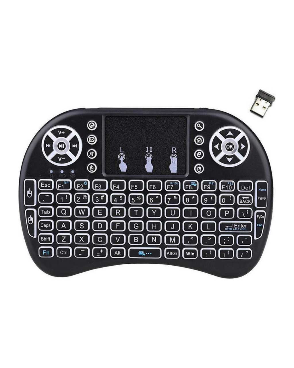 Mini-Tastierë dhe Mausi me Dy Modalitete Bluetooth + 2.4G pa tel | Ndriçim RGB