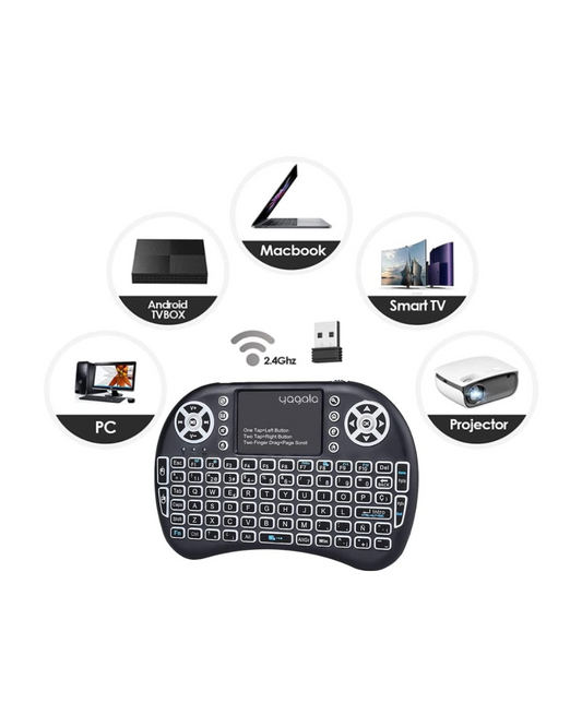 Mini-Tastierë dhe Mausi me Dy Modalitete Bluetooth + 2.4G pa tel | Ndriçim RGB