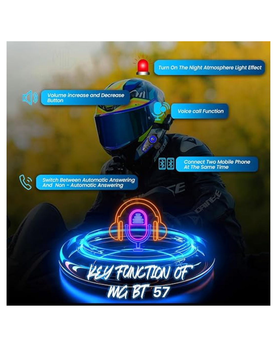 Kufje për helmetë motori BT35, Bluetooth 5.0 me mikrofon të papërshkueshme nga uji
