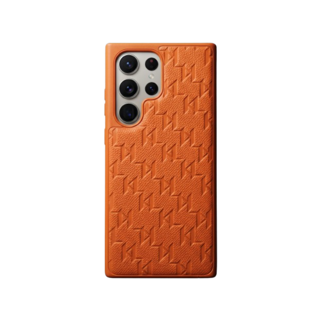 Case nga silikoni premium me teksturë me MagSafe S26 Ultra, orange