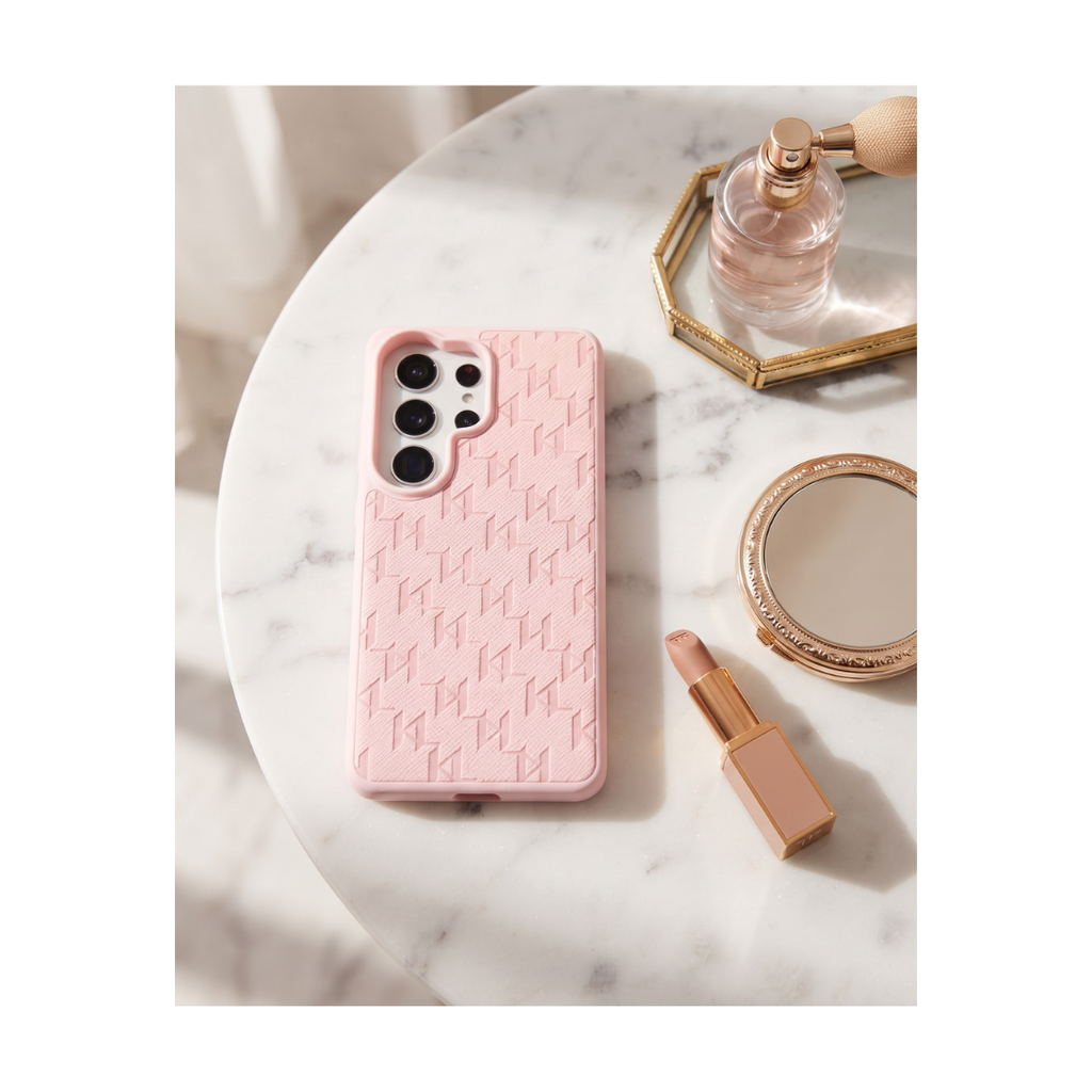 Case nga silikoni premium me teksturë me MagSafe S26 Ultra, pink