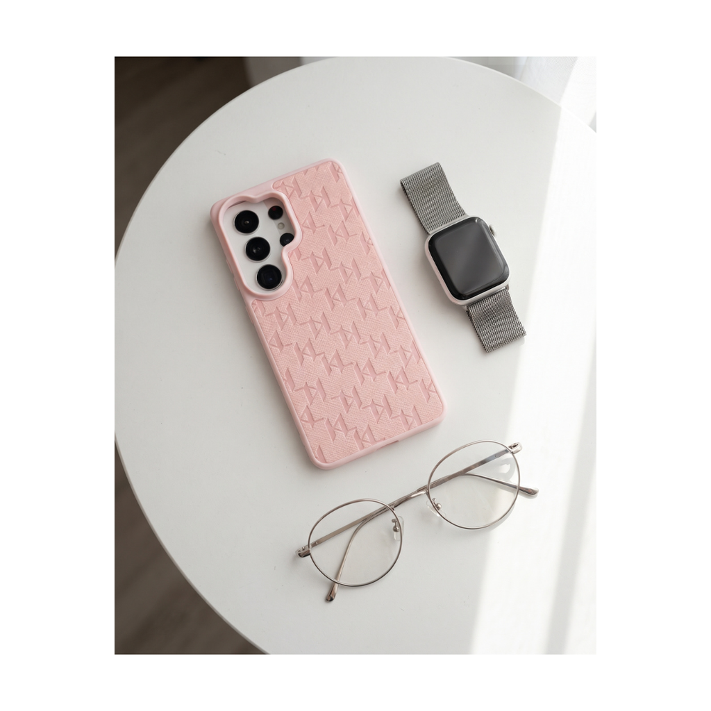 Case nga silikoni premium me teksturë me MagSafe S26 Ultra, pink
