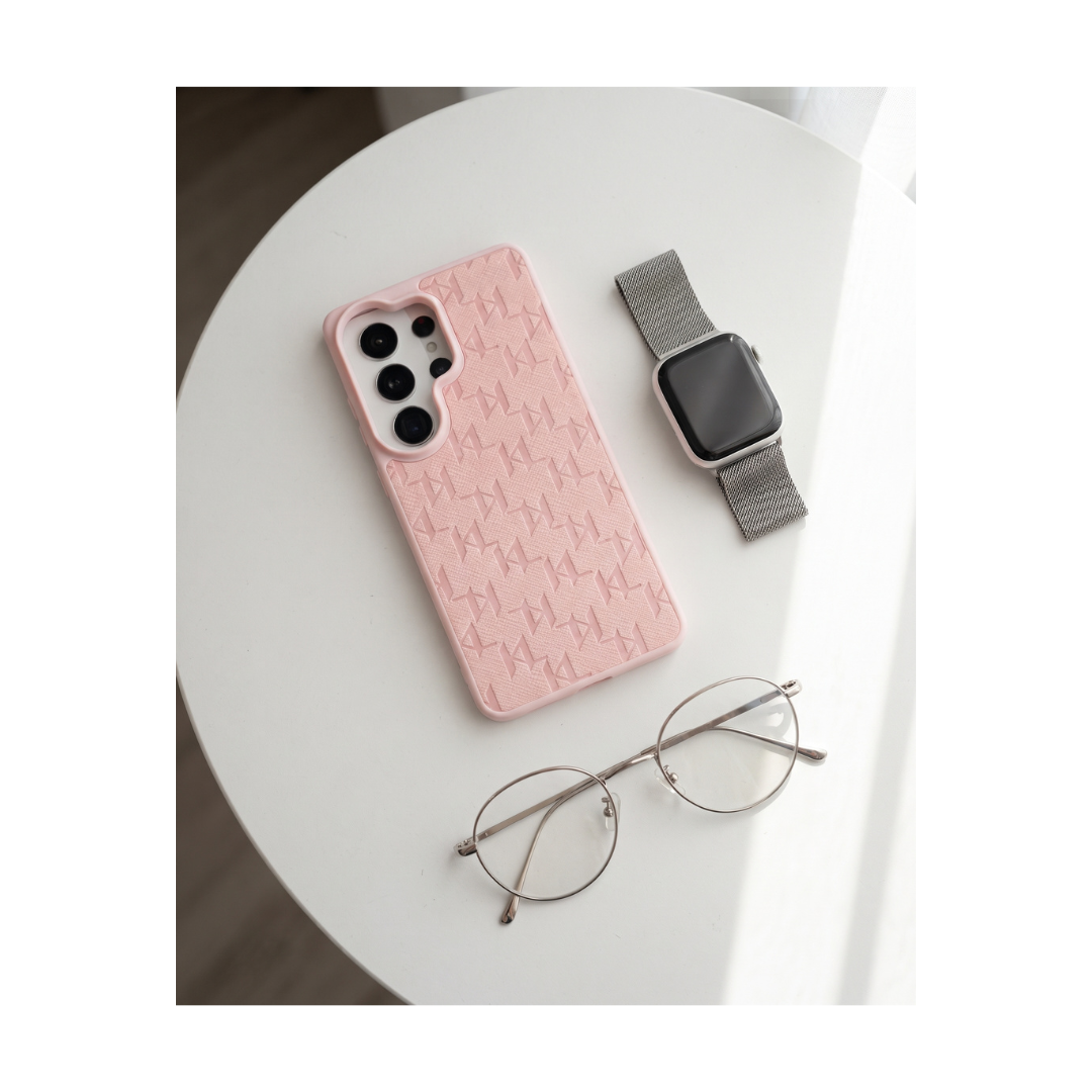 Case nga silikoni premium me teksturë me MagSafe S26 Ultra, pink