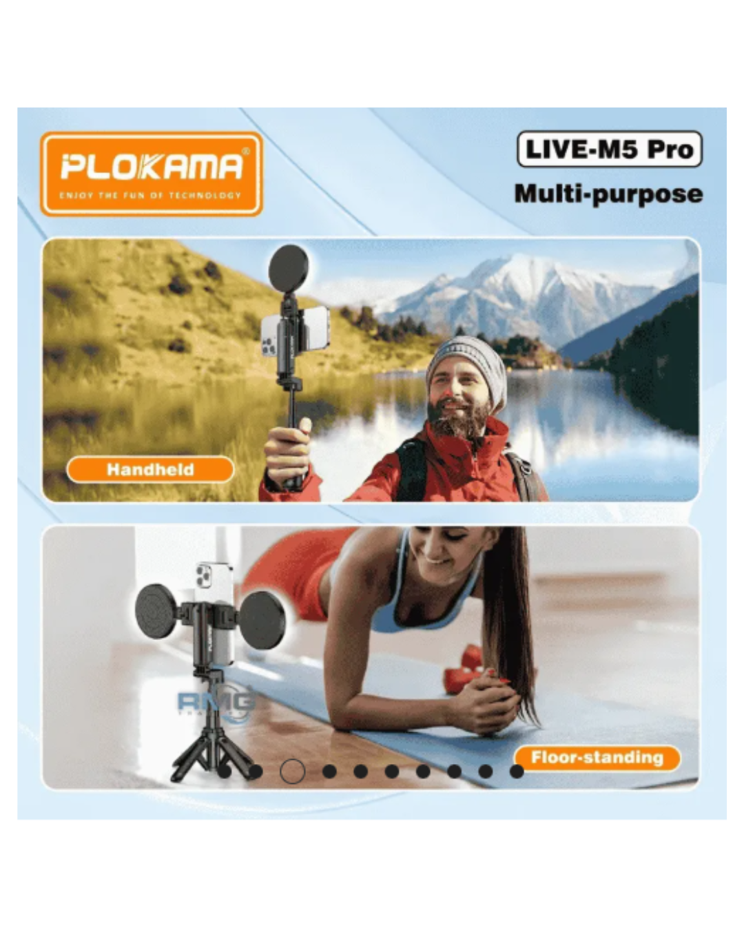 Shkop Selfie me Tripod dhe Dorezë 3-në-1 Plokama Live M5 Pro