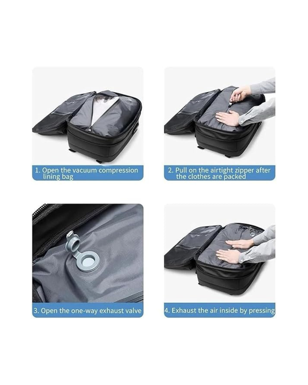 Çantë shpine udhëtimi Vacpack me kompresimi vakumi