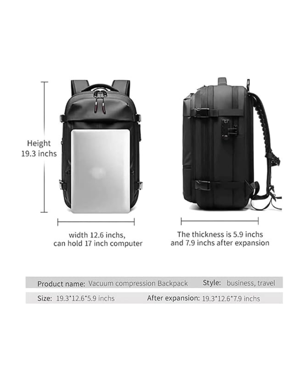Çantë shpine udhëtimi Vacpack me kompresimi vakumi