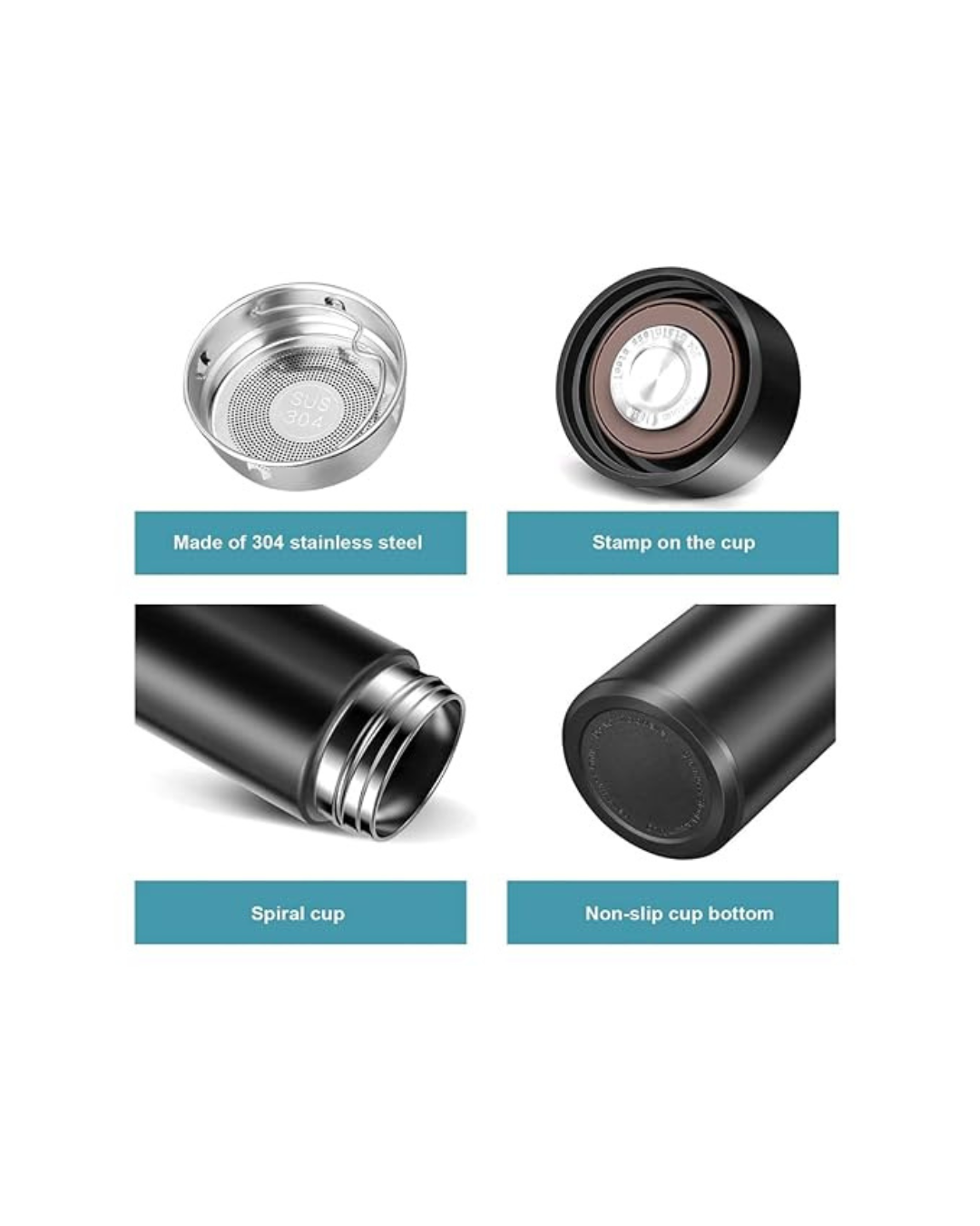 Termos termal inteligjent me ekran LED, çelik inox