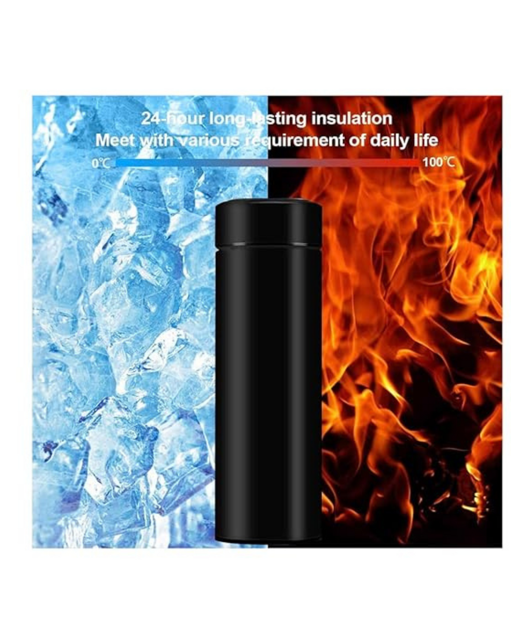 Termos termal inteligjent me ekran LED, çelik inox