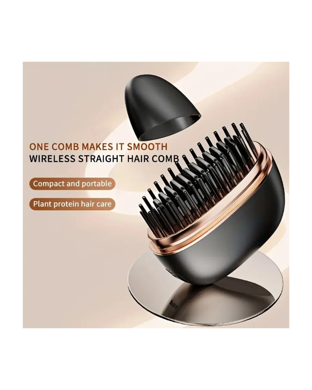 Mini drejtues flokësh Hb-208 për femra kontroll temperature, i zi/rose gold