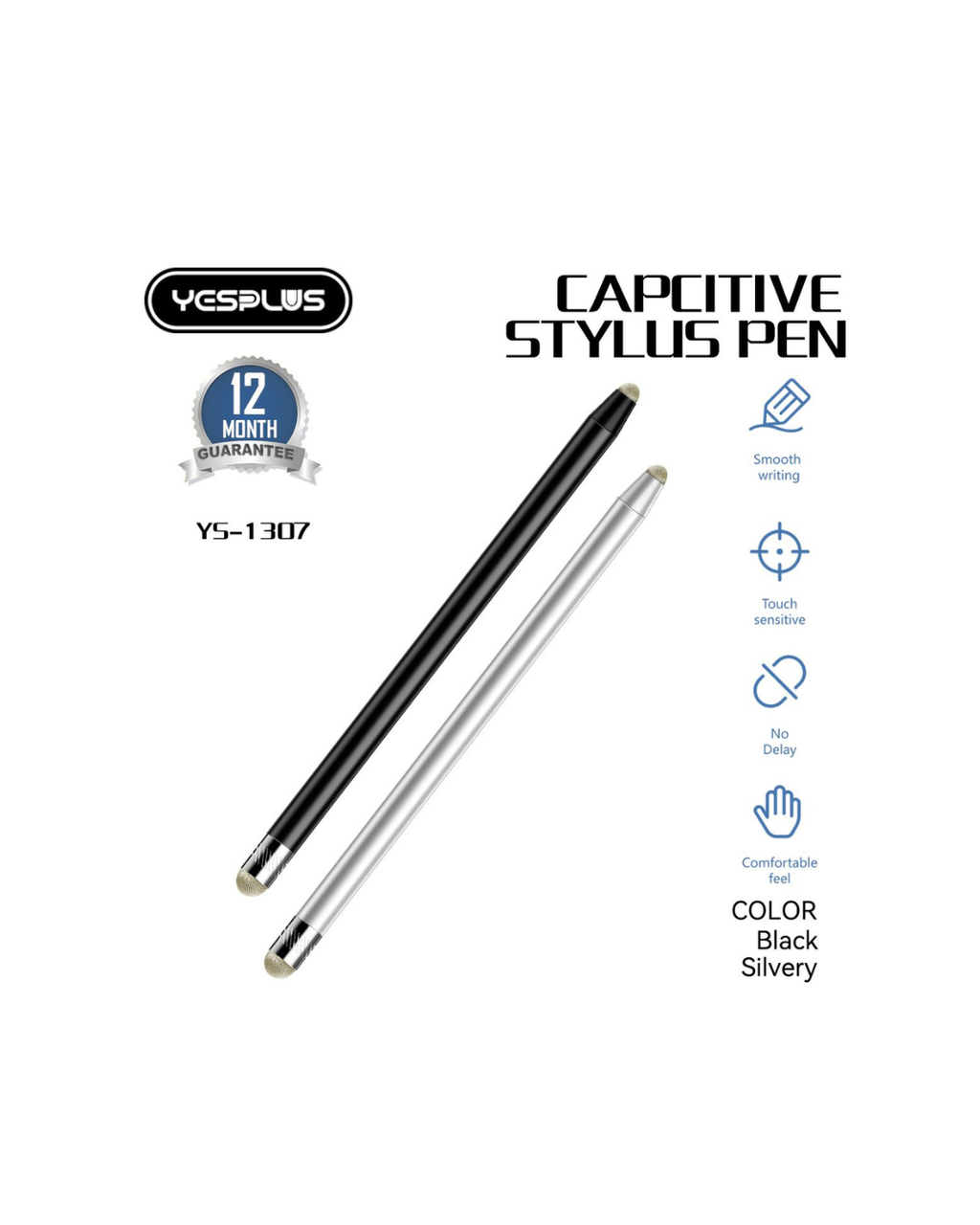 Stilolaps YESPLUS YS1307 Capcitive Stylus, e përputhshme me tabletin Android & iOS