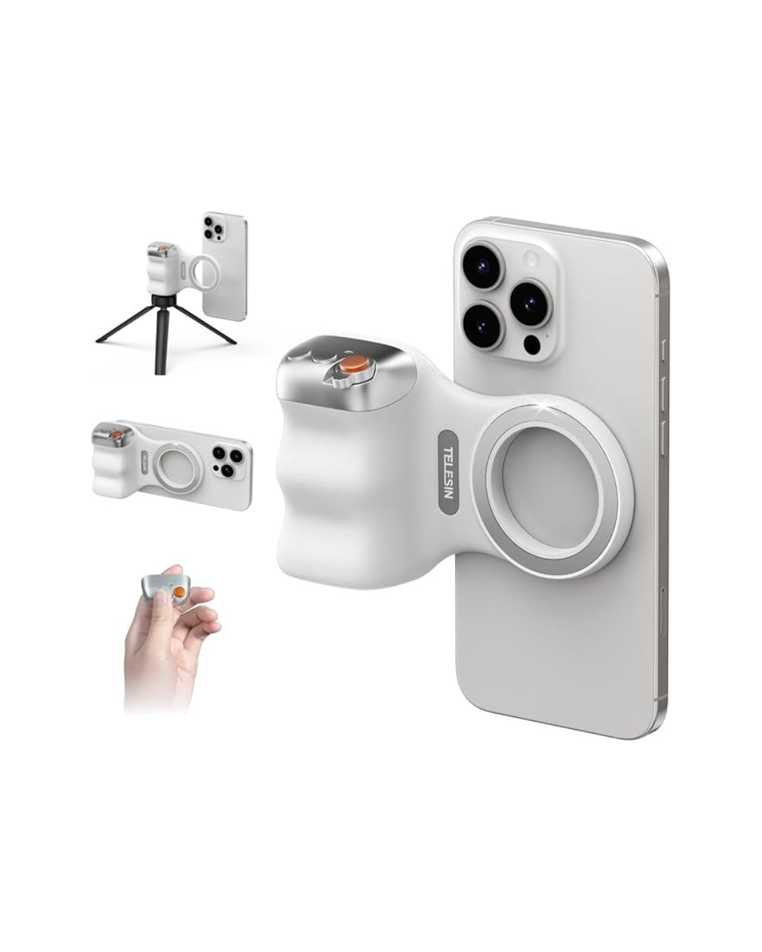 Kamerë magnetike për telefon, TELESIN DSLR për iPhone dhe Android, e bardhë