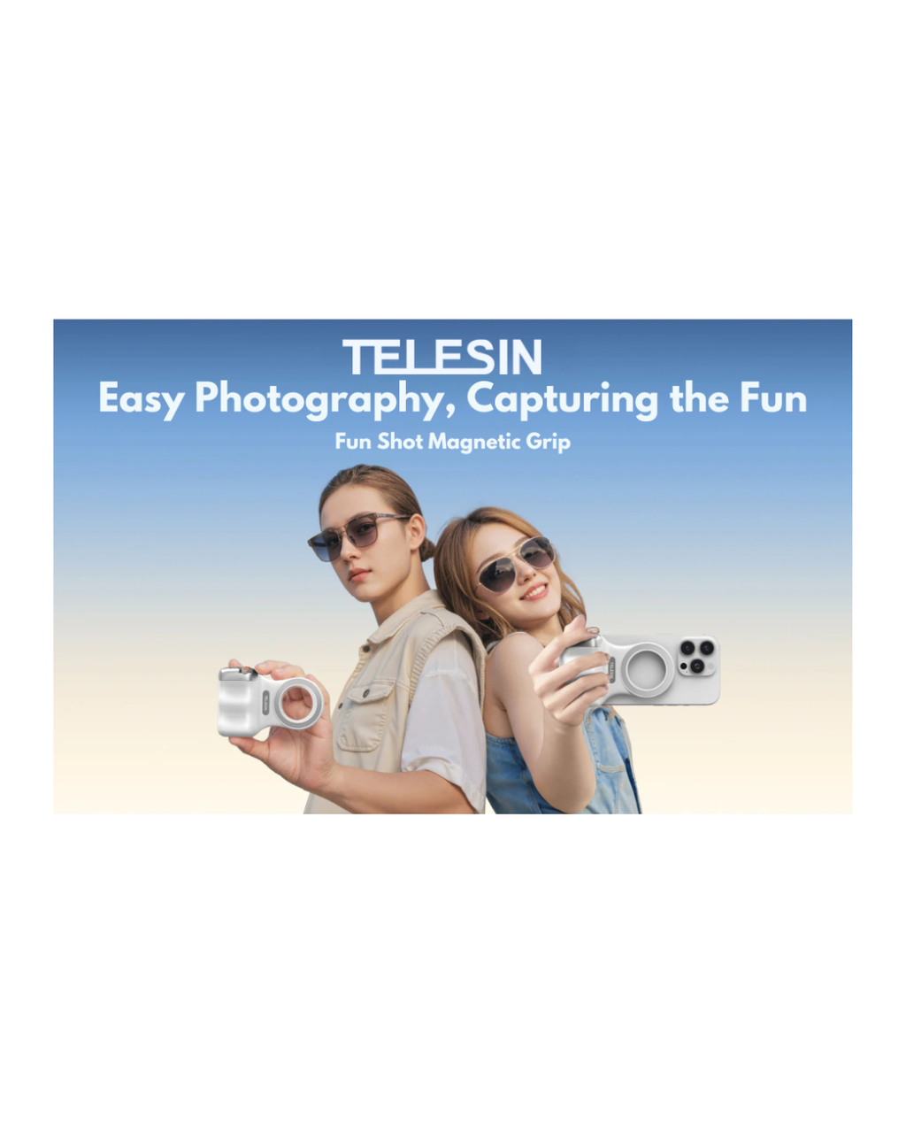 Kamerë magnetike për telefon, TELESIN DSLR për iPhone dhe Android, e bardhë