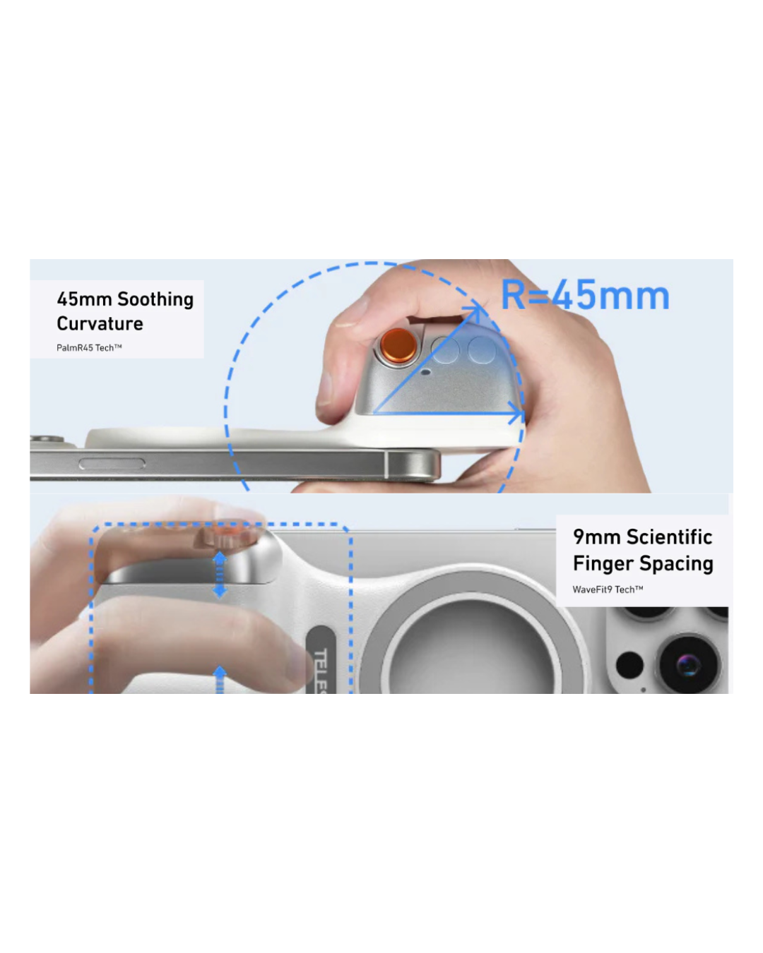 Kamerë magnetike për telefon, TELESIN DSLR për iPhone dhe Android, e bardhë
