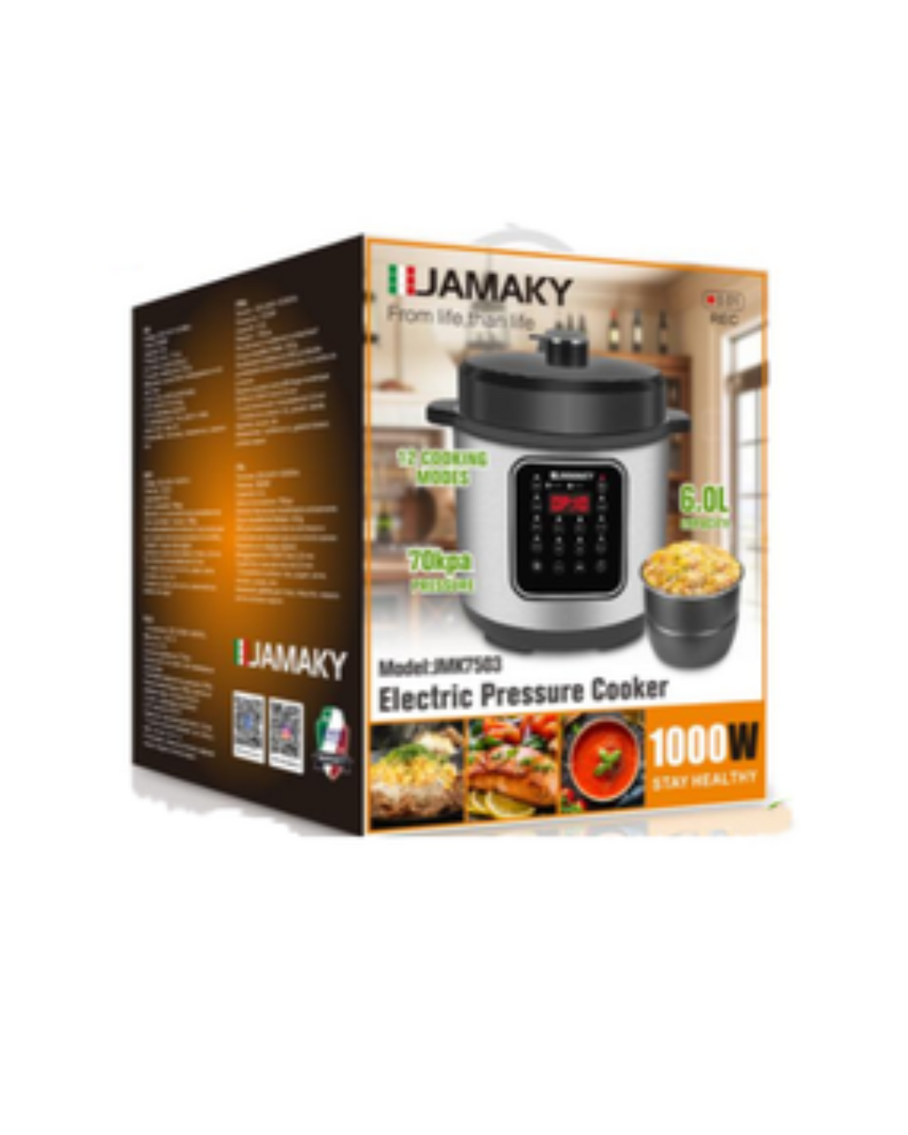 Tenxhere elektrike 12 në 1 me presion multifunksional 6L- 1000W