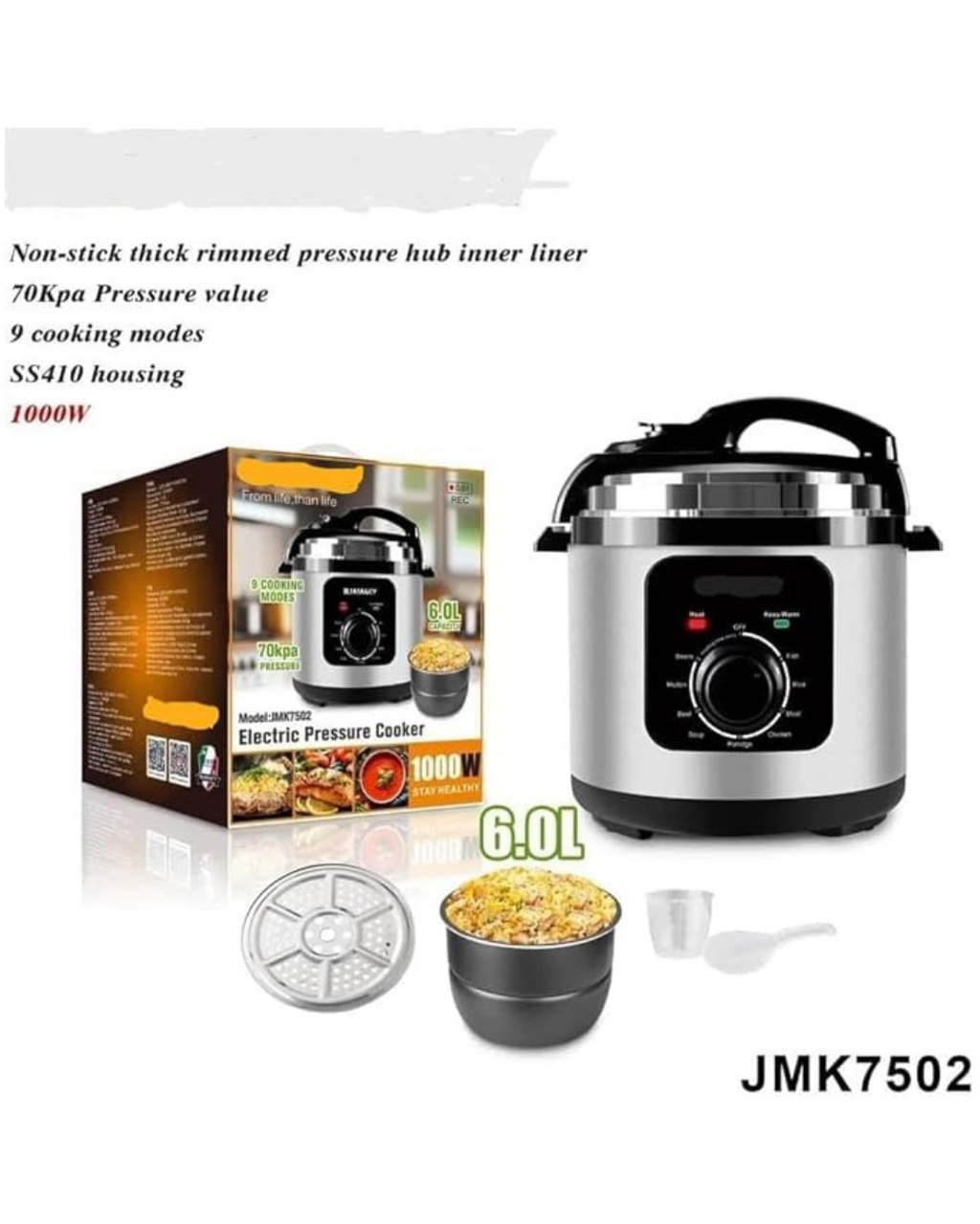 Tenxhere elektrike shumëfunksionale me presion 6L