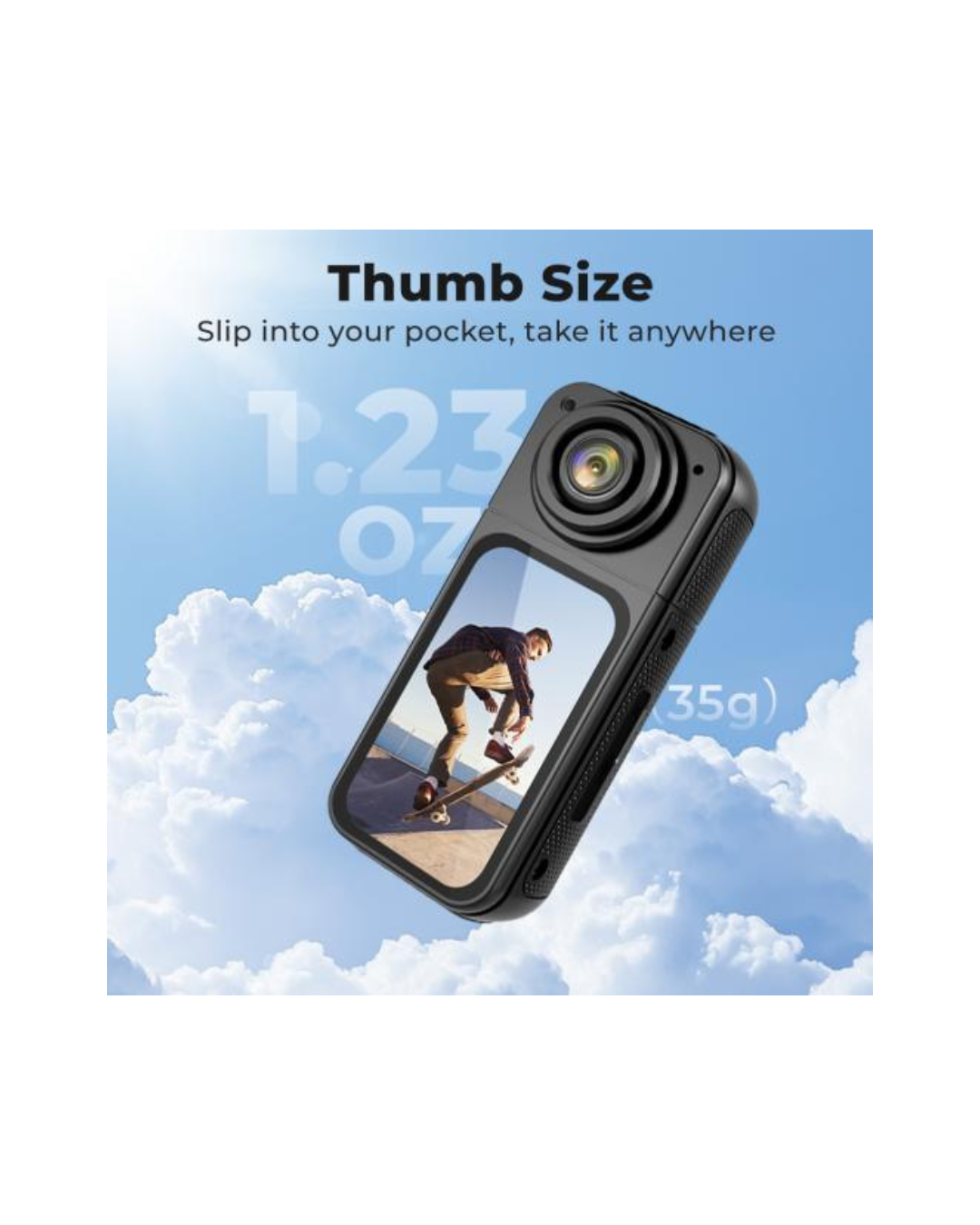 Thumb Kamera 2,7K me trup magnetik me lente rrotulluese 180°