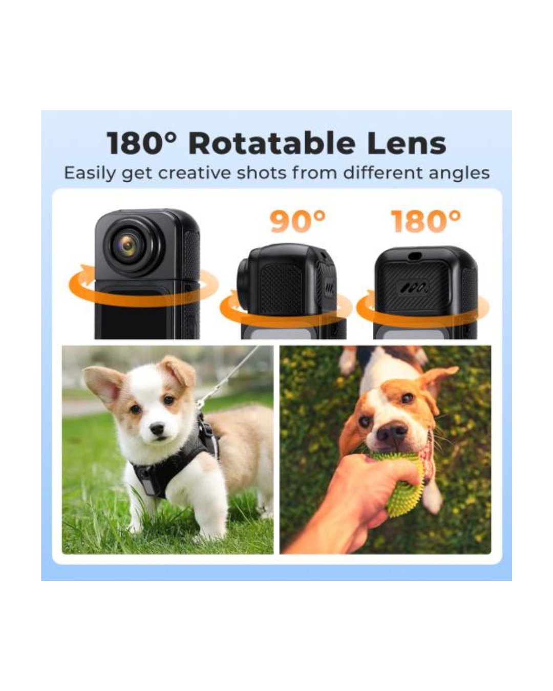 Thumb Kamera 2,7K me trup magnetik me lente rrotulluese 180°