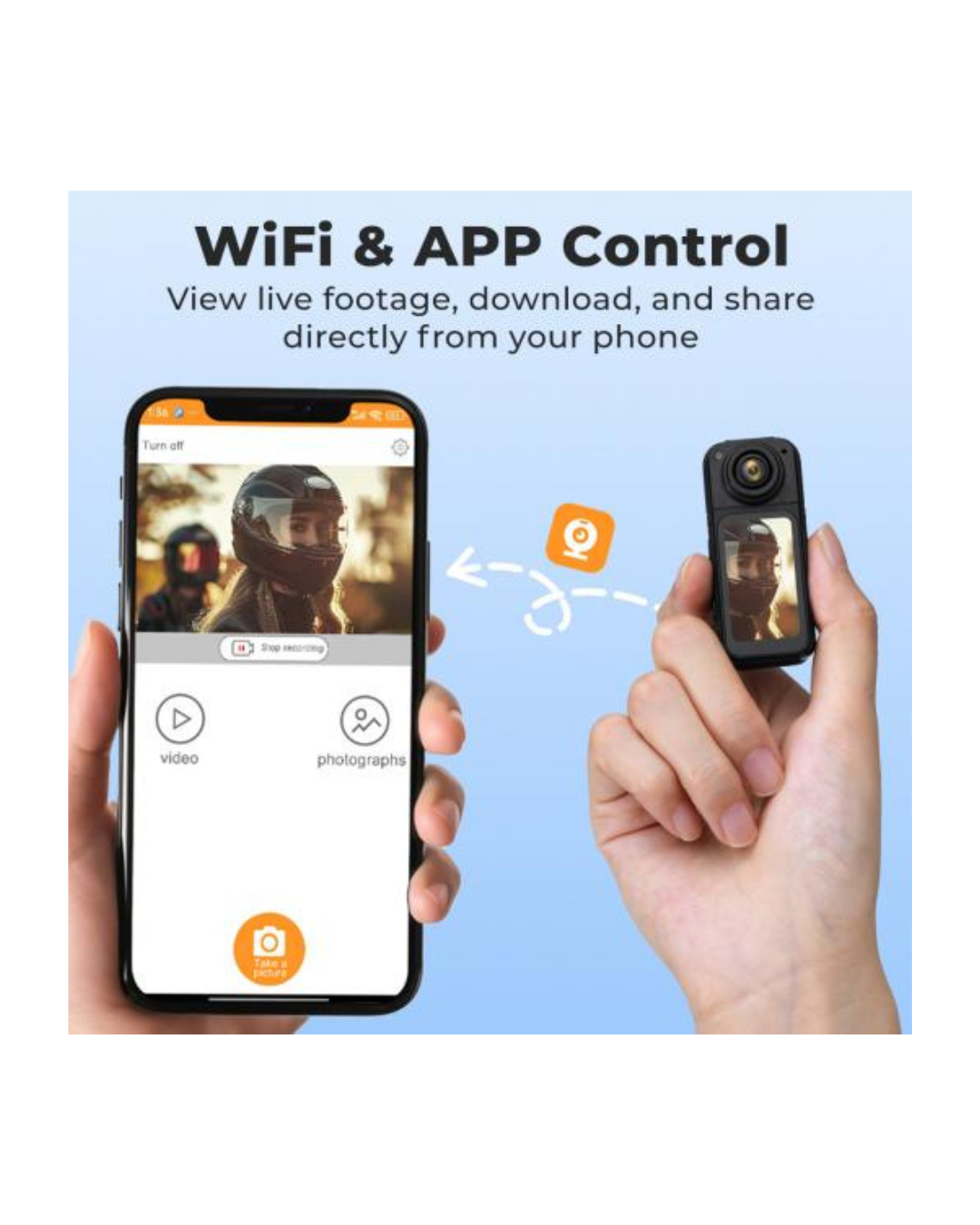 Thumb Kamera 2,7K me trup magnetik me lente rrotulluese 180°