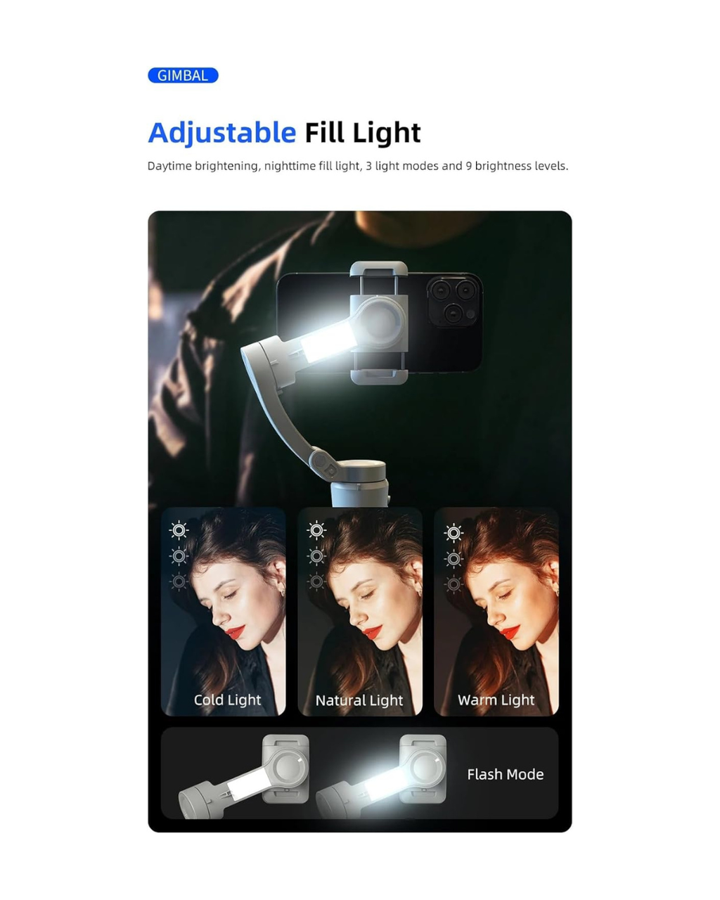Stabilizer Telefoni Dore TOKQI M01 me 3 Akse Anti-Shumëkundje