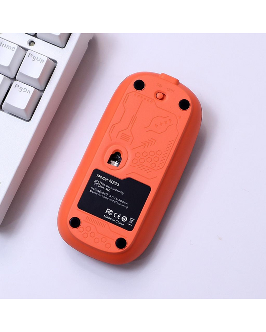 Maus magnetik transparent M233, i rikarikueshëm me valë Bluetooth 2.4G (Orange Color)