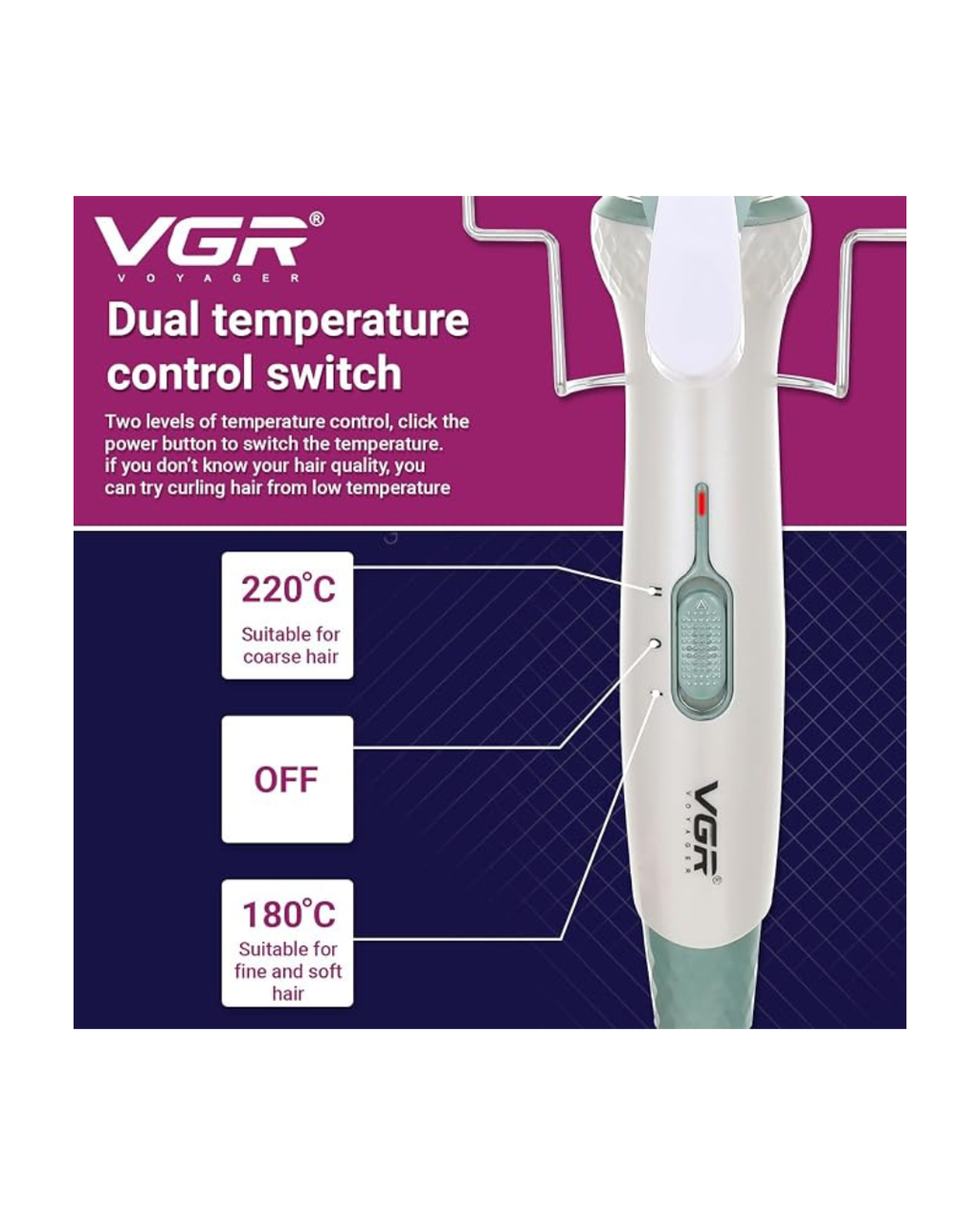 Figaro profesionale për flokë VGR V-597 me nxehtësi maksimale 220° C