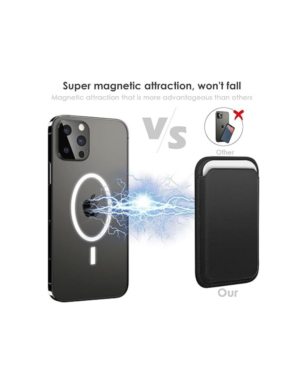 Portofol Magnetik për telefon prej Lëkure