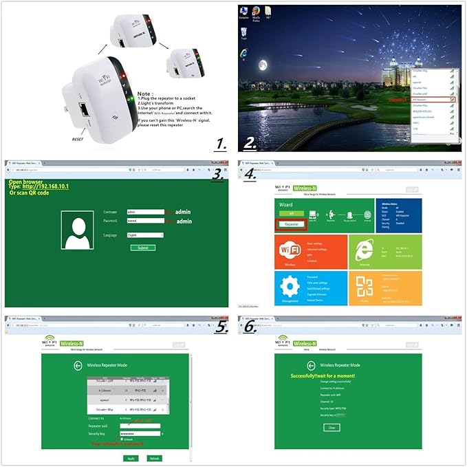 Zgjërues i WiFi 300Mbps, AMAKE Wireless-N 2.4G LAN AP