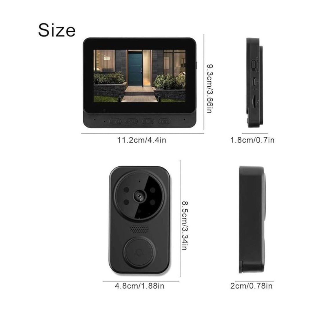 Zile me kamerë, me ekran 4,3" WiFi 2,4 GHz, altoparlant i integruar dhe mikrofon