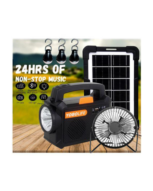 Kit Portativ për Energji Diellore Yobolife me Panel Diellor, 3 Llamba LED dhe Ndriçim Diellor